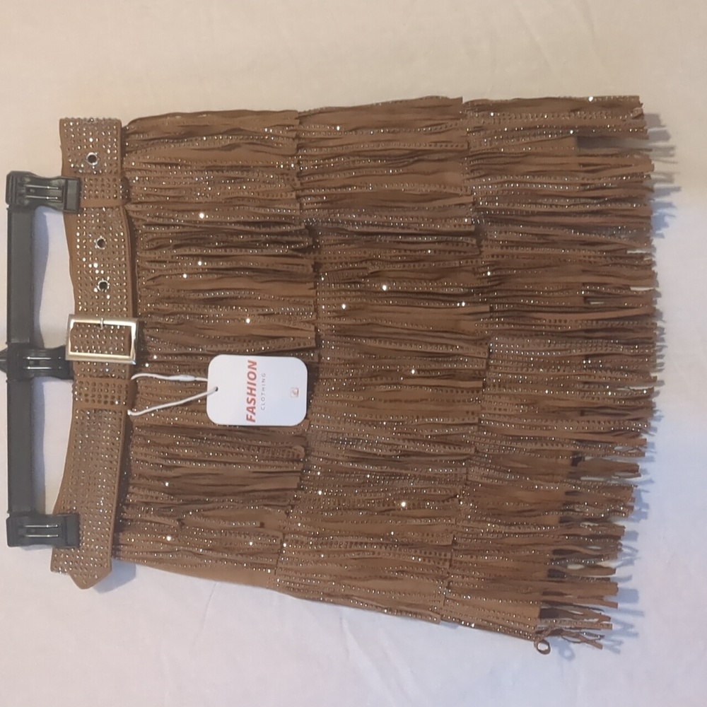 ChiyeeKiss Rhinestone Fringed Skirt / Small / NWT